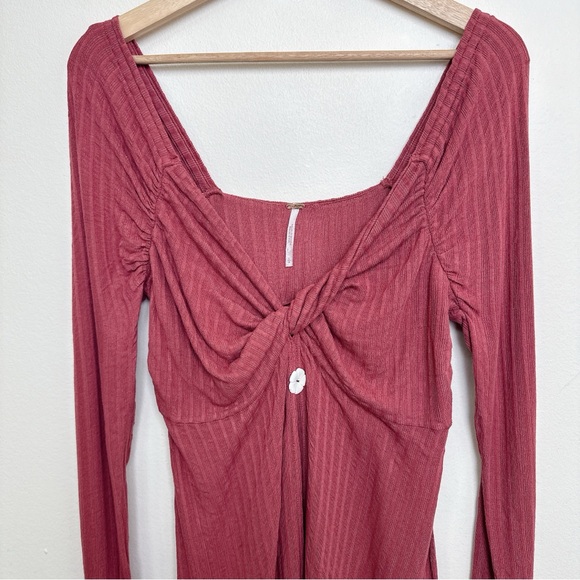 Free People Womens Large Ruby Tunic Long Sleeve Twist Front Open - Picture 3 of 14